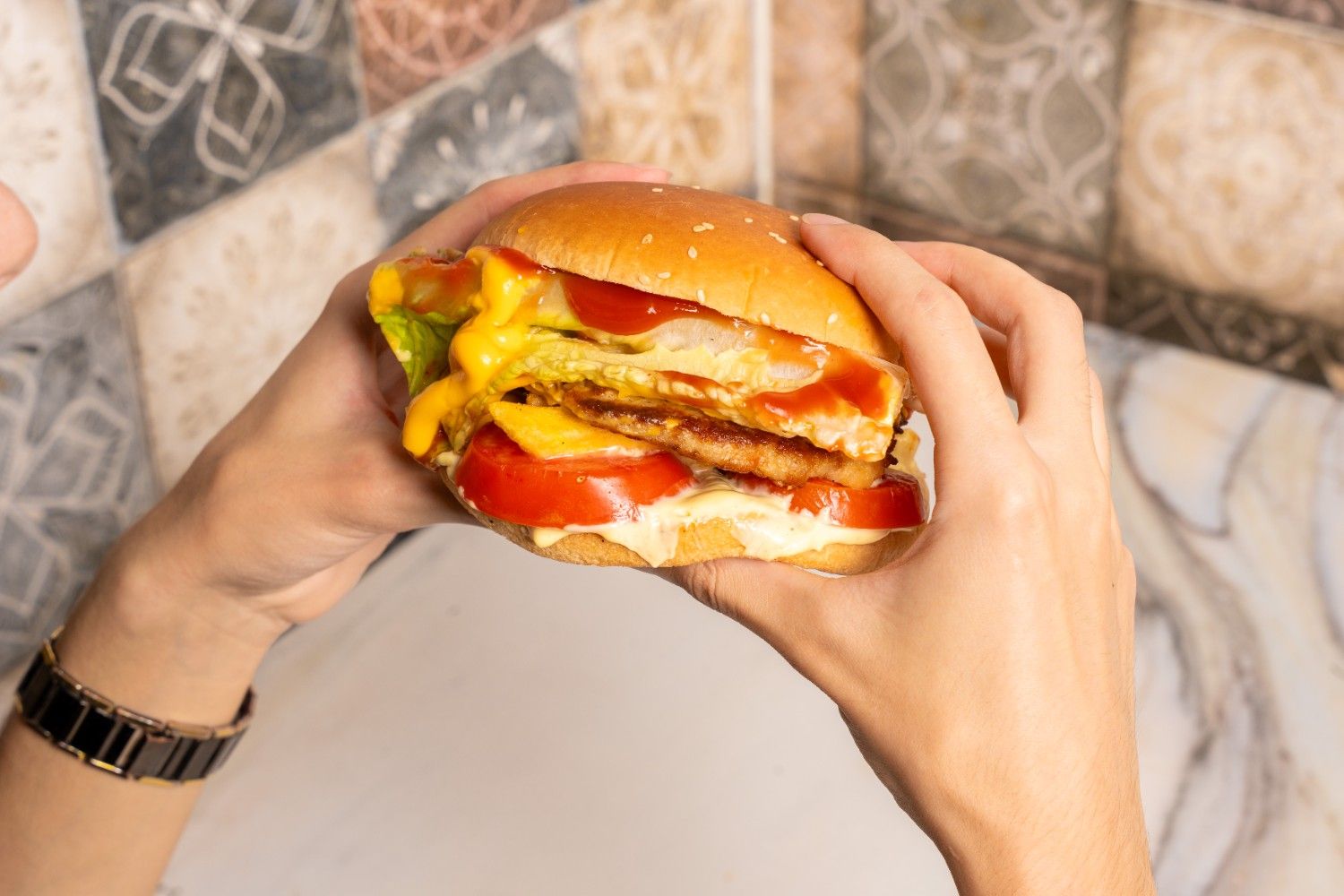 بركر دجاج بالجبن